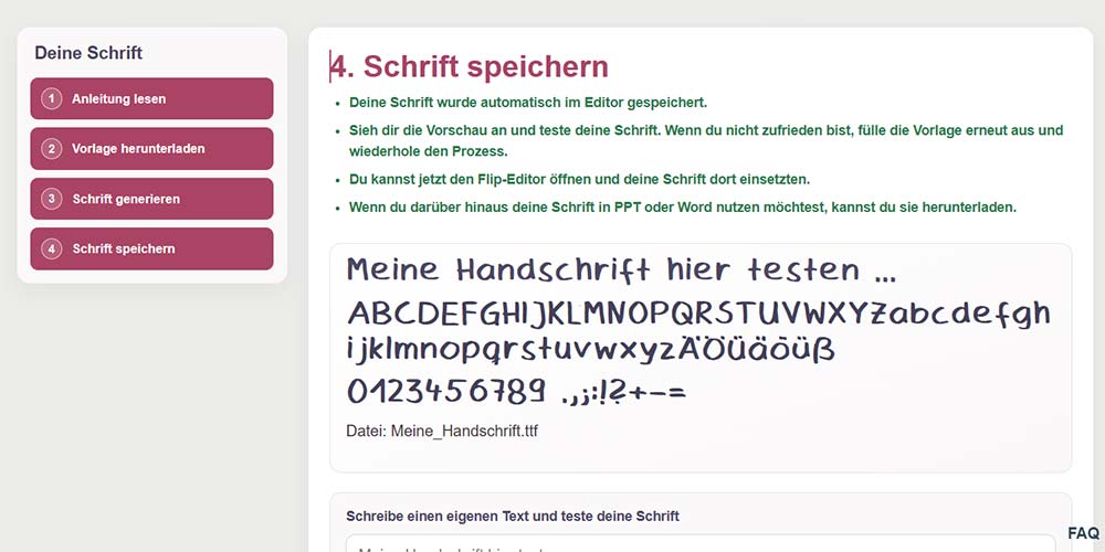 Eigene Handschrift nutzen